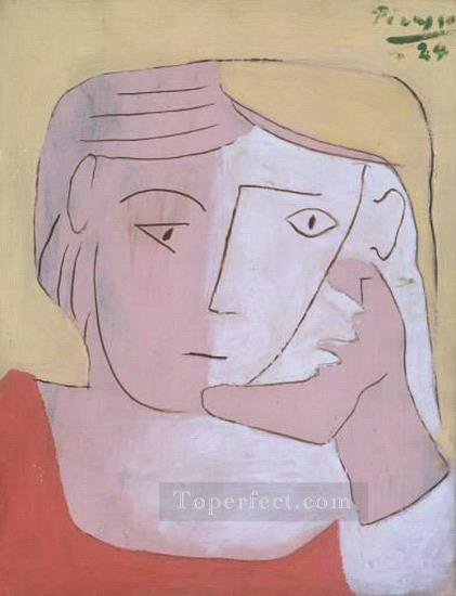 女性の頭 3 1924 年キュビスト パブロ・ピカソ油絵